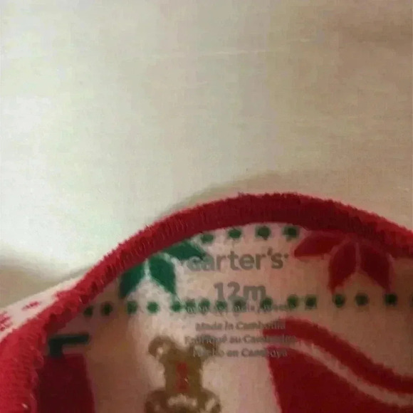 Carter's - Footed Christmas Fleece one piece/sleeper. Size 12 months - Picture 2 of 3